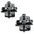 CLIP Cruciform Cabinet Mounting Plate - Expando - 3mm Spacing - Steel - Black Onyx - Pair