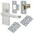 Satin Chrome Victorian Latch Door Handles Pack - Short Plate