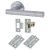 Satin Chrome Latch Door Handles on Rose Pack - Dakota Range
