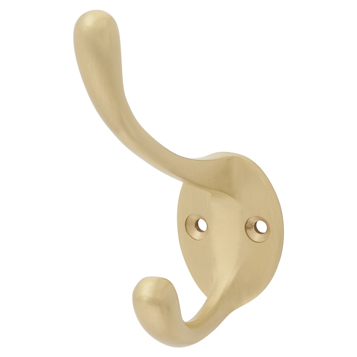 Victorian Single Hat & Coat Hook - 80 x 35mm - Satin Brass