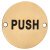 Push Door Sign - 75mm Diameter - Polished Brass