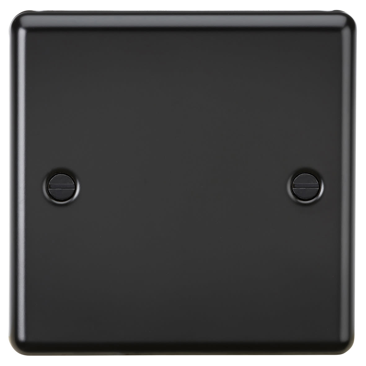 1 Gang Round Edge Blank Plate - Matt Black