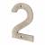 76mm Screw Fix Door Numeral - 2 - Pewter