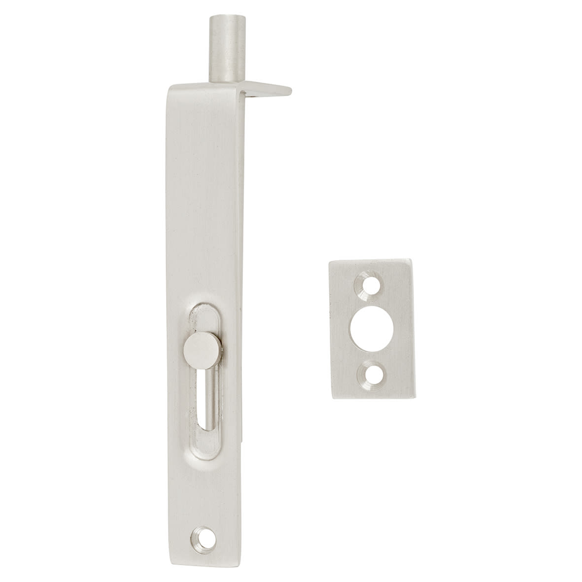 Slide Action Flush Bolt - 102 x 16mm - Satin Nickel