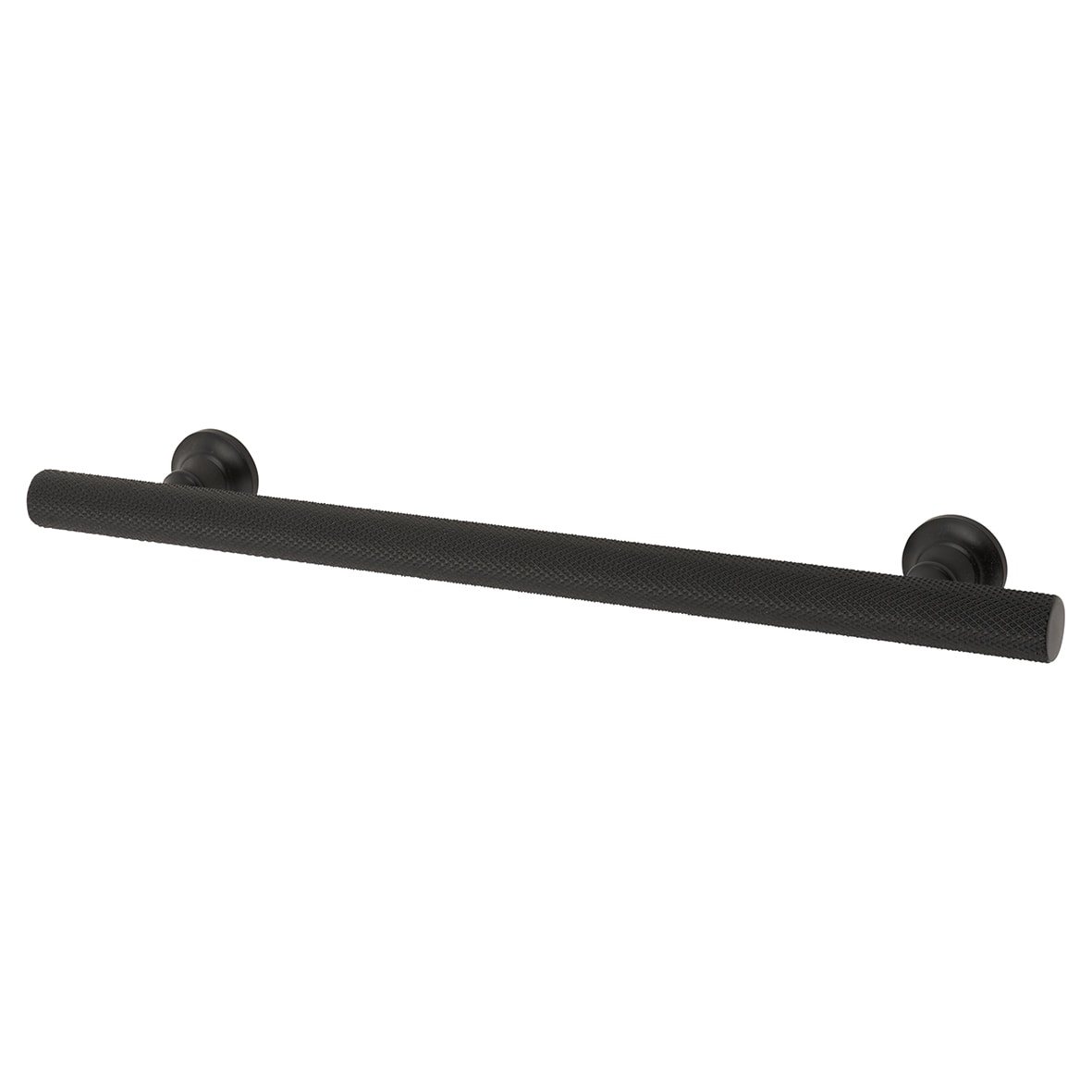 York 12mm Knurled T-Bar Cabinet Pull Handle - 160mm Centres - Matt Black