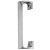 Satin Aluminium Modern Offset D-Bar Door Pull Handle - Screw Fix - 300mm Centres