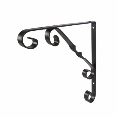 Ornamental Scroll Shelf Bracket - 195 x 195mm - Black