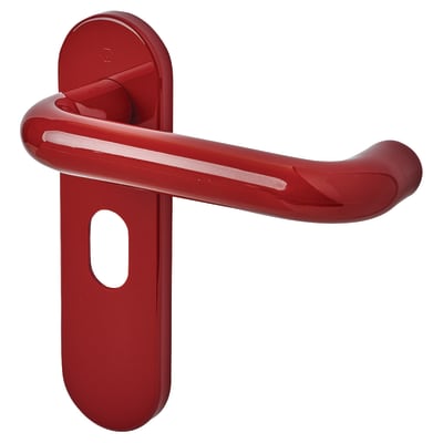 Rouge Red Nylon Steel Core Safety Oval Door Handles - 48.5mm c/c - Paris Range