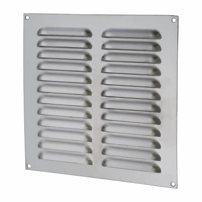 Hooded Louvre Vent - 229 x 229mm - 9975mm² Free Air Flow - Satin Chrome