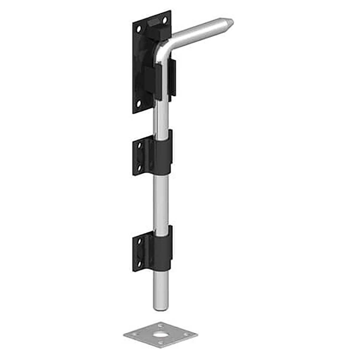 Drop Down Garage Door Bolt - 450mm Length - Epoxy Black