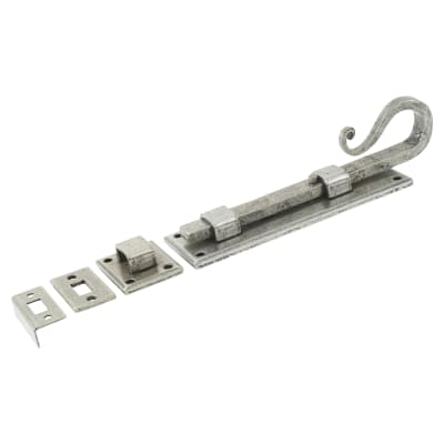 Pewter Straight Barrel Bolt - Shepherds Crook Range - 158 x 52mm