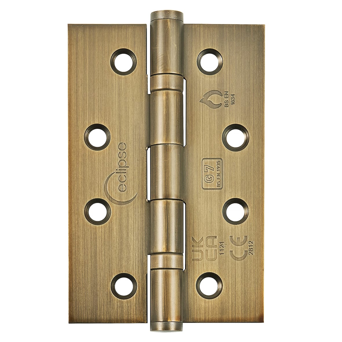 Ball Bearing Grade 7 Butt Fire Door Hinge - 102 x 67 x 2mm - Matt Antique Brass - Pair