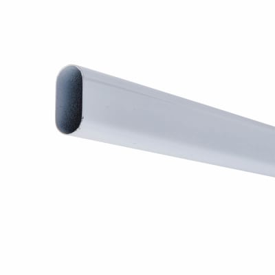 30 x 15mm Oval Steel Hanging Rail Tube - 1829mm Length - White
