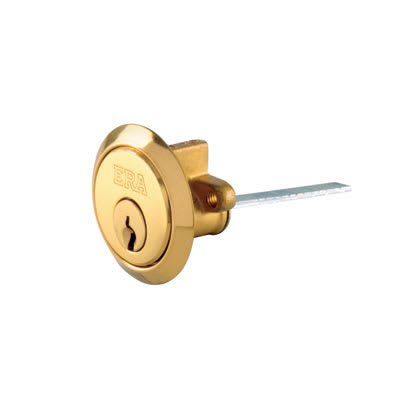 5 Pin Replacement Rim Cylinder - Polished Brass - Keyed Alike