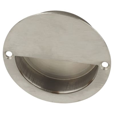 Circular Flush Cabinet Pull Handle - 90mm Diameter - Satin Stainless Steel