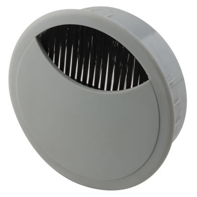 Round Cable Tidy Grommet - 80mm Hole Size - Grey - Pack of 10