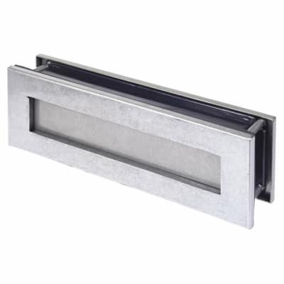 Telescopic Sleeved Letter Plate - 315 x 92mm - Door Thickness 42-72mm - Pewter 599415P
