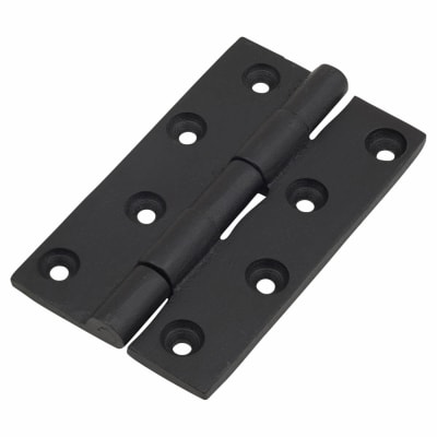 Cast Iron Butt Door Hinge - 100 x 65 x 4.5mm - Antique Black Iron - Pair