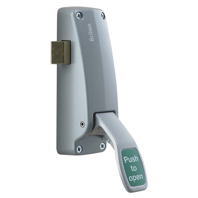 1438 Emergency Exit Push Pad & Latch - Timber Door - Silver
