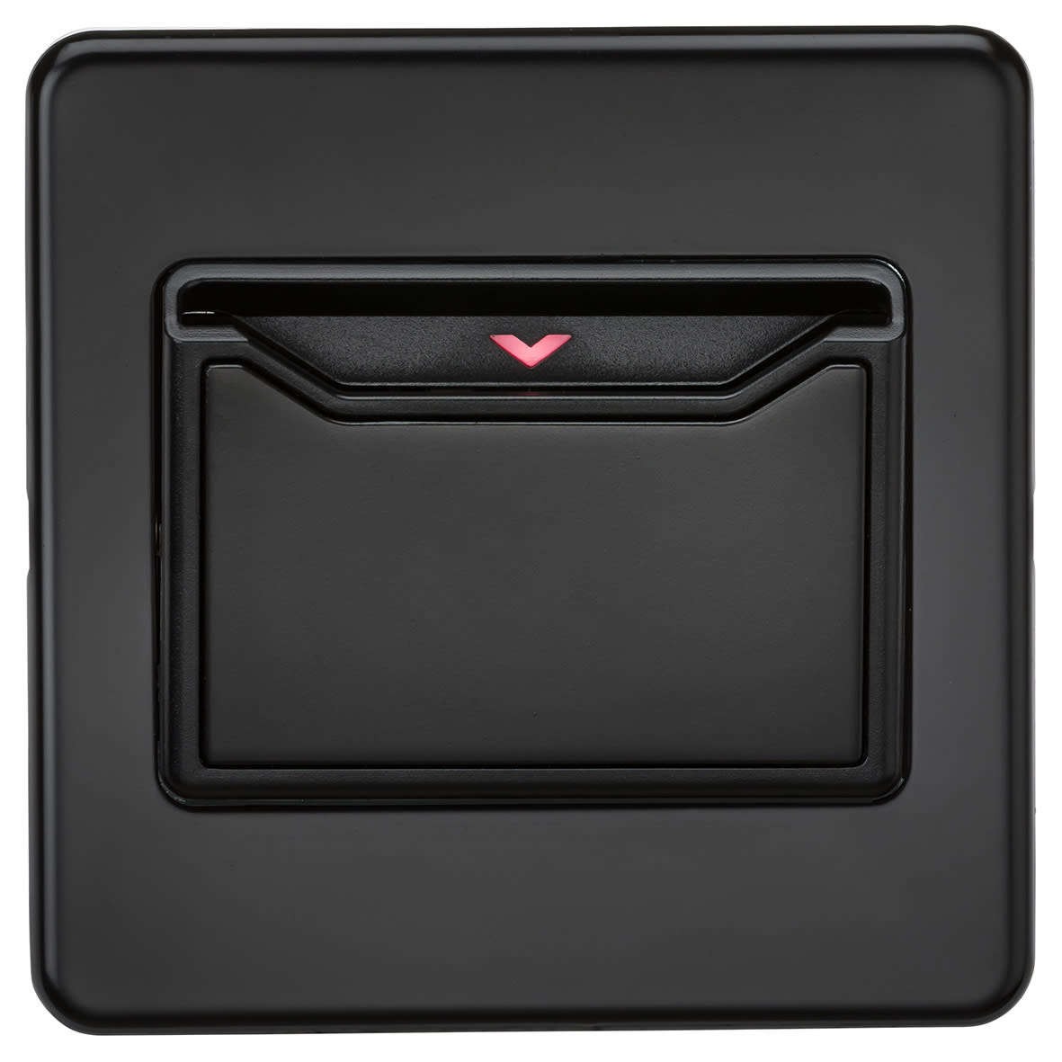 32A 1 Gang Screwless Flat Plate Key Card Switch - Matt Black