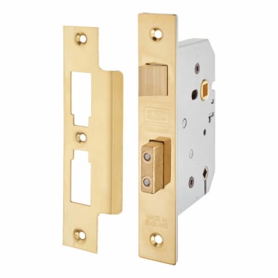 2226 Bolt Through Bathroom Lock - 65mm Case - 44.5mm Backset - Polished Brass