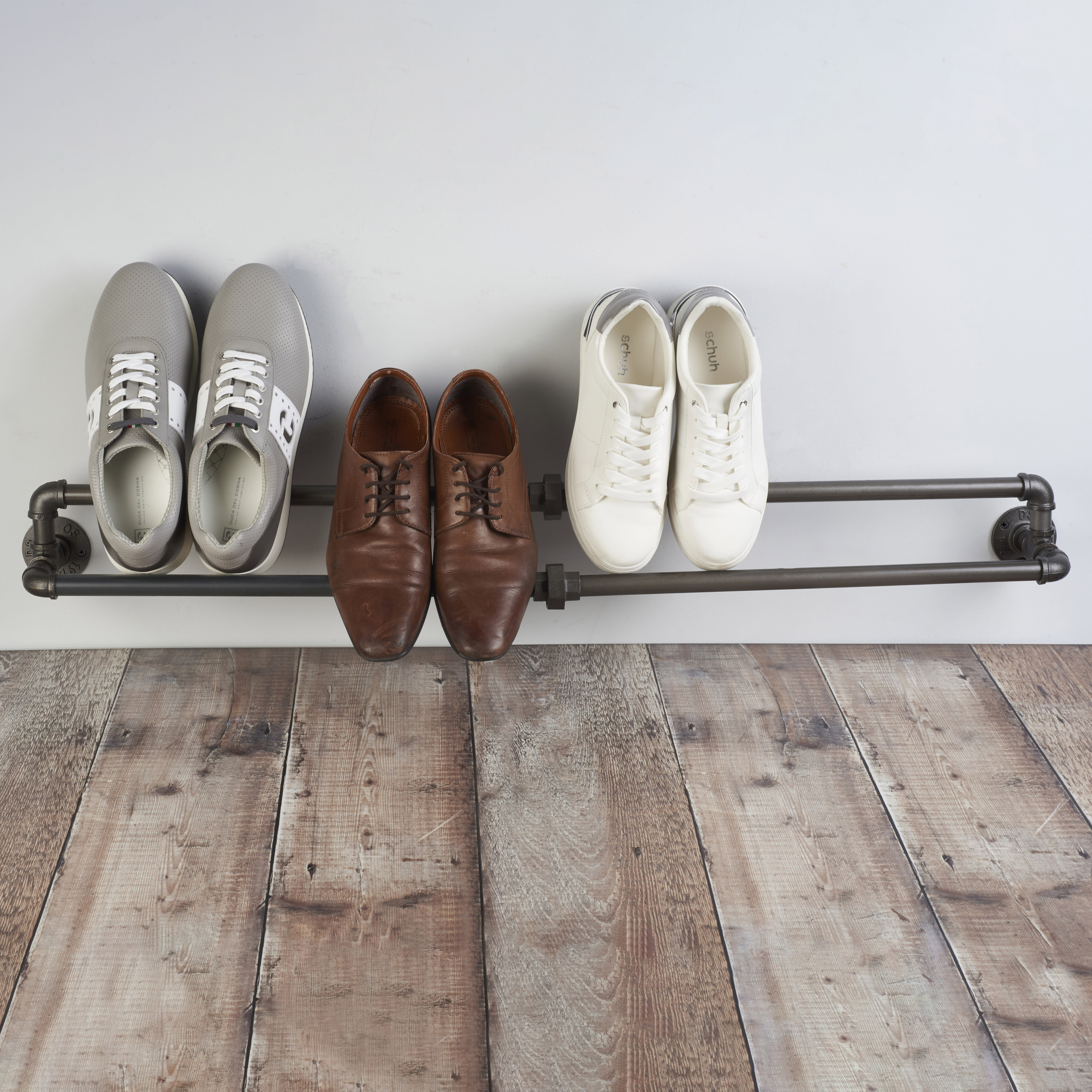 3/4" Pipe Shoe Rack - Grey
