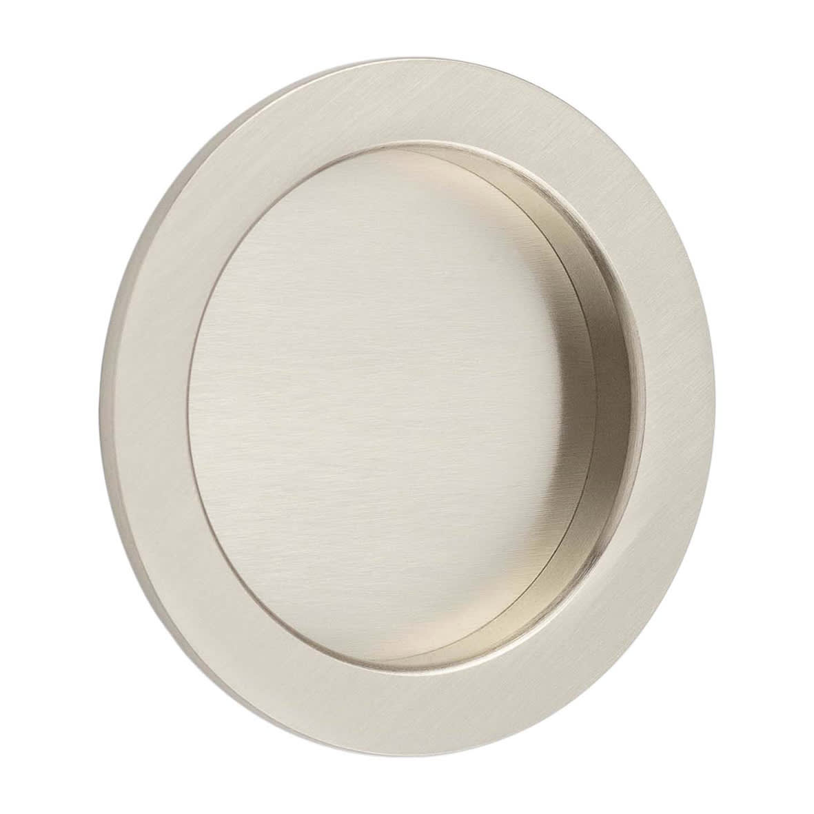 Round Flush Pull Handle - 75mm Diameter - Satin Nickel