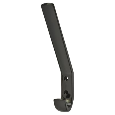 AR617A Nylon Single Hat & Coat Hook Face Fix - 164 x 20 x 35mm - Ebony Black