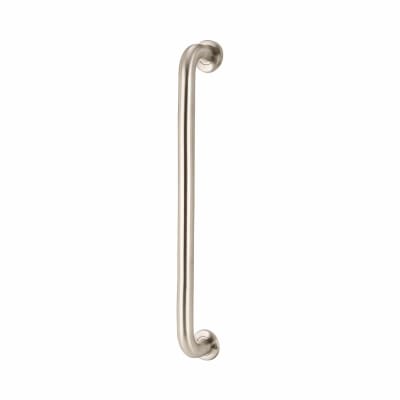 316 Satin Stainless Steel 32mm D-Bar Door Pull Handle on Rose - Bolt Fix - 650mm Centres