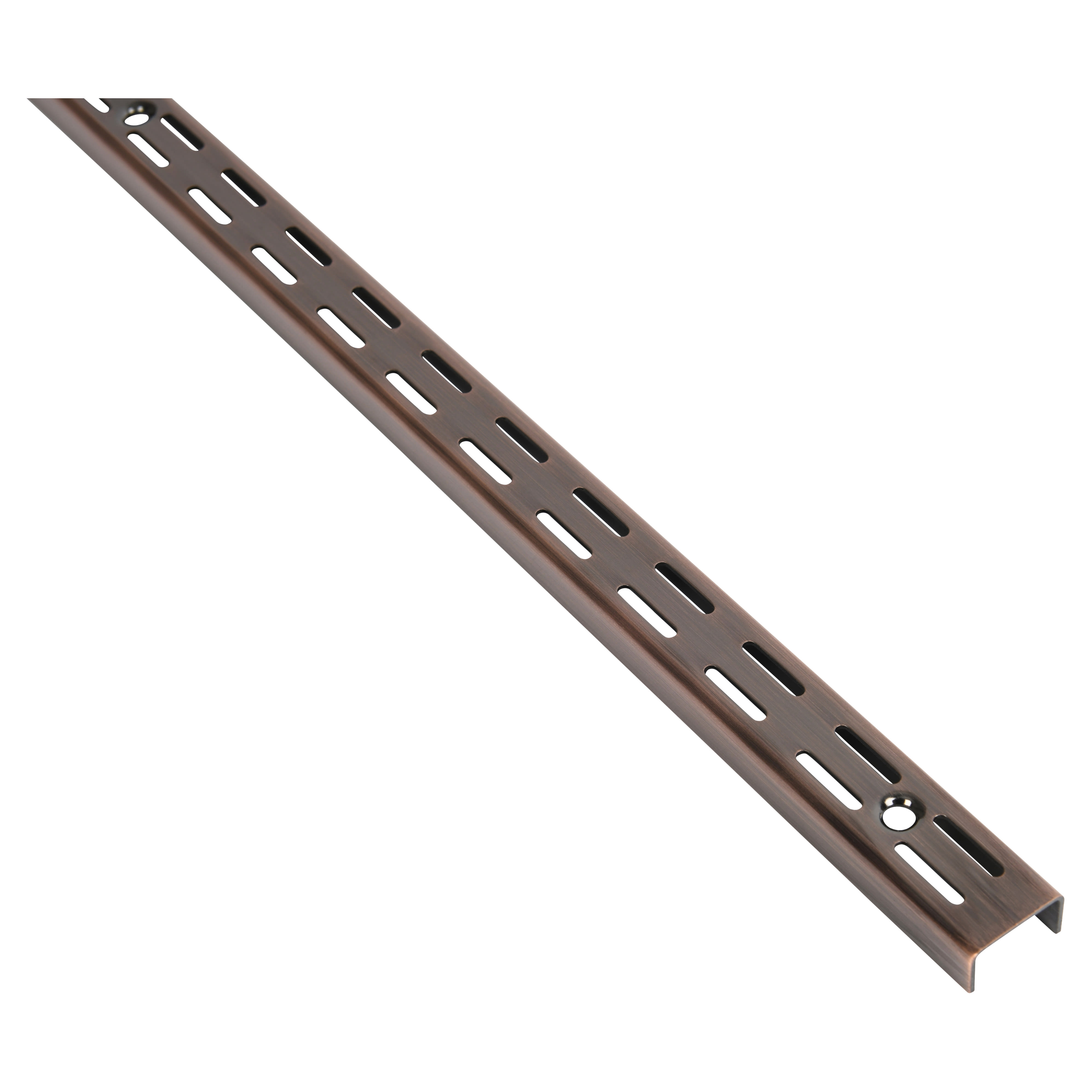 Twin Slot Shelf Wall Upright - 1200mm Length - Antique Copper