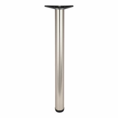 Adjustable Worktop Support Breakfast Bar Table Leg - 60 x 710-735mm Brushed Nickel - Pack of 4