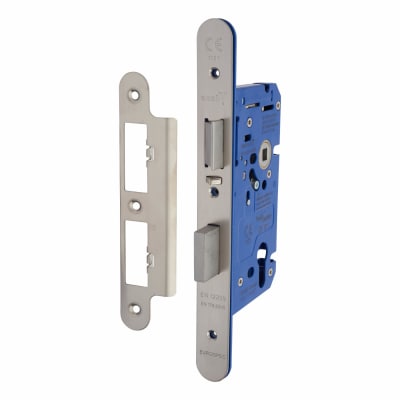 DIN Euro Escape Sashlock - 85mm Case - 60mm Backset - Radius - Satin Stainless Steel