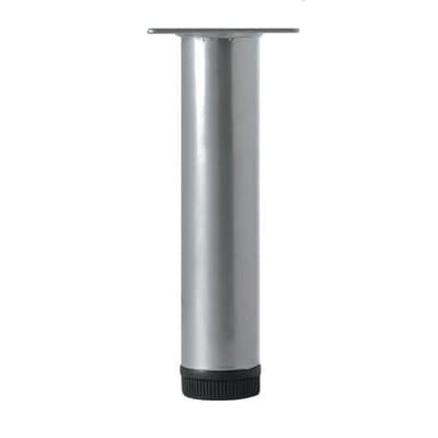 Round Adjustable Cabinet Furniture Leg - 32 x 700mm - Silver Grey