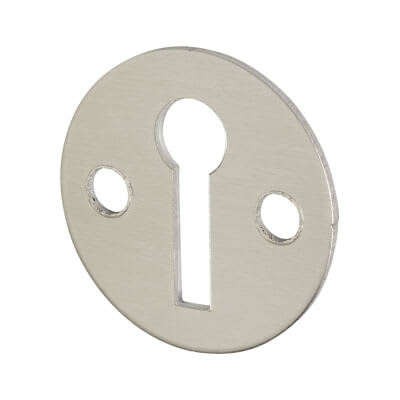 Victorian Escutcheon - 31mm Diameter - Keyhole - Satin Aluminium