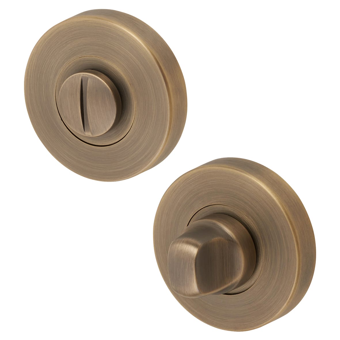 Bathroom Turn & Release - 52mm Diameter - Matt Antique Brass
