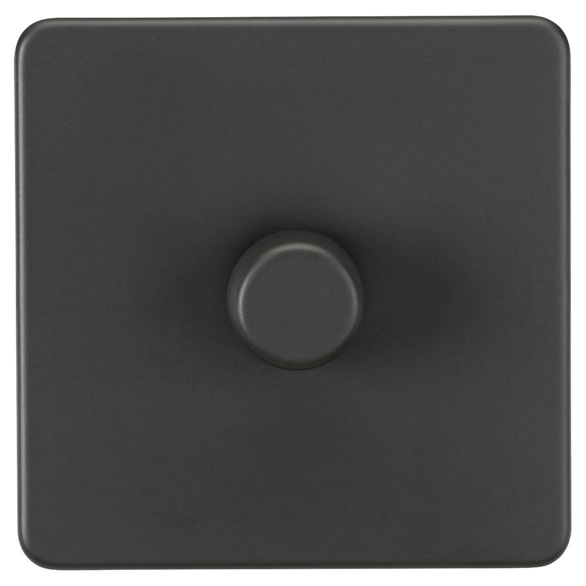 5 - 150W 1 Gang 2 Way Push On/Off Rotary Intelligent LED Dimmer Switch - Anthracite