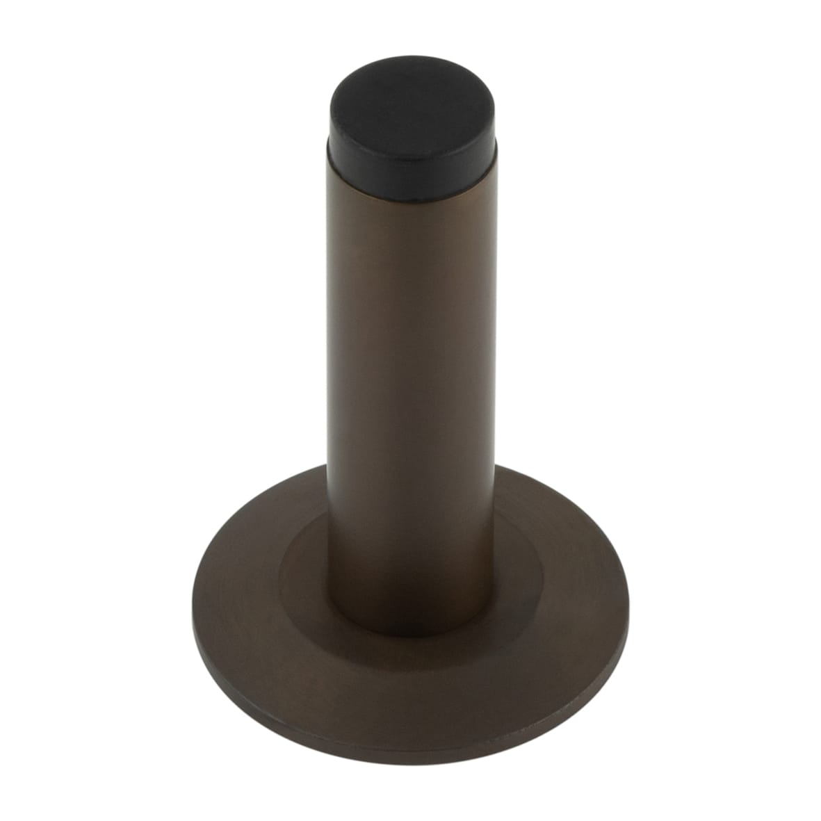 Plain Projection Door Stop on Chamfered Rose - 76mm Projection - Dark Bronze