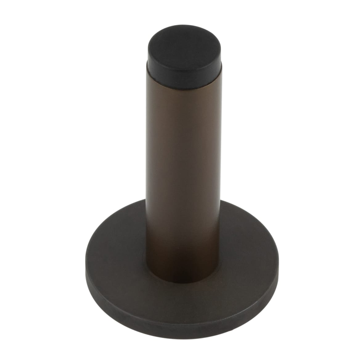 Plain Projection Door Stop on Plain Rose - 76mm Projection - Dark Bronze