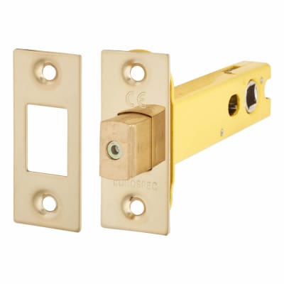 8mm Bolt Through Tubular Bathroom Deadbolt - 103mm Case - 82mm Backset - Square - PVD Brass