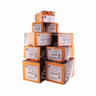 Everyday Essentials Solo Chippy Pozi Wood Screws Trade Pack - Yellow Zinc - Pack of 3400