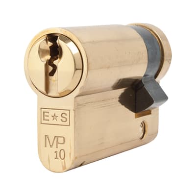 10 Pin 45mm Euro Single Cylinder - 35 + 10mm - Polished Brass - Keyed Alike