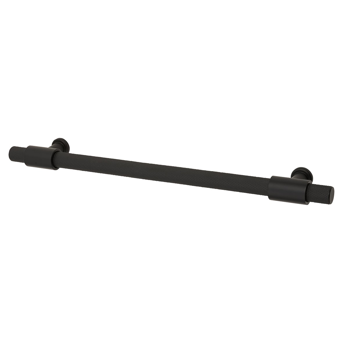 Falmouth 12mm Knurled T-Bar Cabinet Pull Handle - 192mm Centres - Matt Black