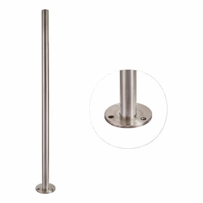 Base Plate & Floor Post - 1100mm Length - 316 Brushed Satin Stainless 156625P