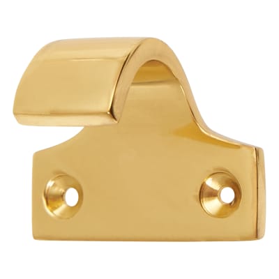 Heavy Cast Pattern Sash Window Finger Lift - 50 x 36mm - Polished Brass