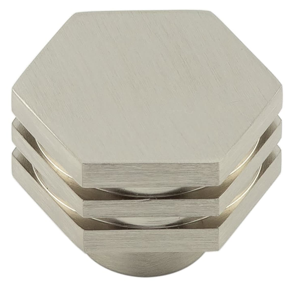 Nile Hex Cabinet Knob - 30mm Diameter - Satin Nickel