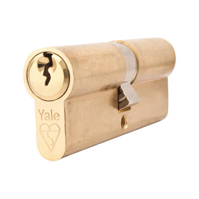 1 Star 6 Pin Kitemarked 80mm Euro Double Cylinder - 40 + 40mm - Pol Brass - Keyed to Differ