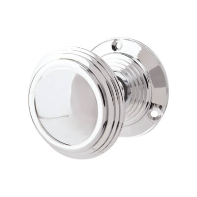Marcus Polished Chrome Mortice Door Knob - 69mm Rose Diameter - Goodrich Range