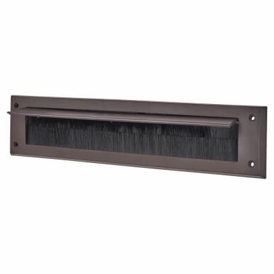 Brush Seal Interior Letter Tidy With Flap - 343 x 80mm - Brown