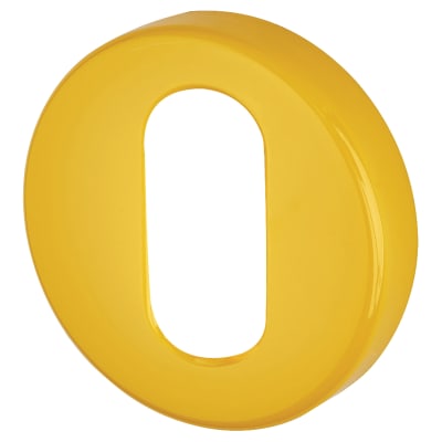 Nylon Escutcheon - 52mm Diameter - Oval - Golden Yellow - Pair