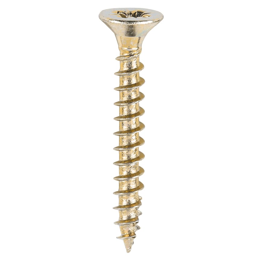 Classic Pozi Countersunk Wood Screws - 4.0 x 30mm - Yellow Zinc - Pack of 200